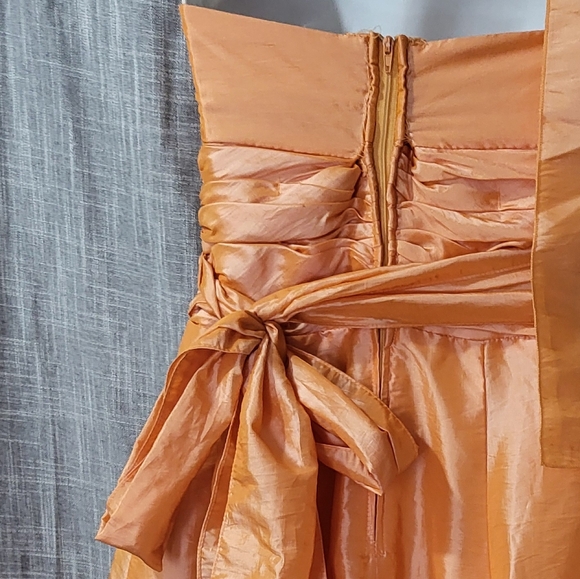 🎃ORANGE STRAPLESS RUFFLE PROM, HOMECOMING DRESS 90s does 50s Halloween - Picture 16 of 16